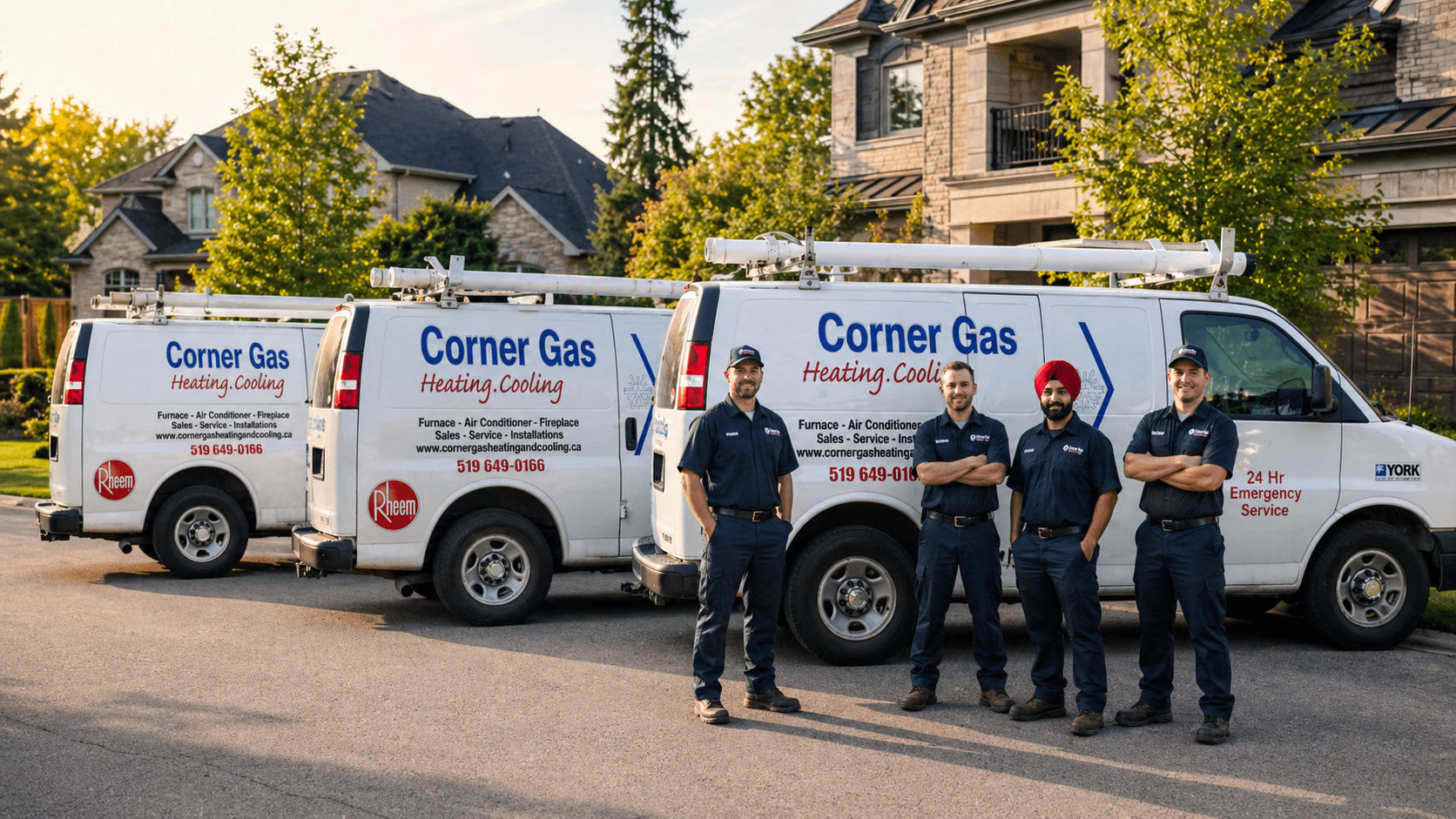 Corner Gas HVAC team and service vans ready to serve London Ontario homeowners